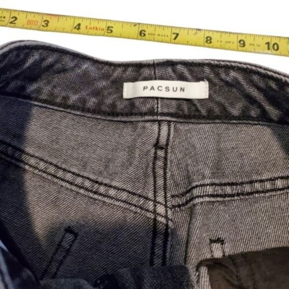 PacSun High Rise Mom Jeans Women's Size 26 Crop Charcoal Wash Cotton Denim Gray - Picture 5 of 9